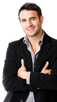 Businessman leading a group